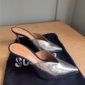 SCHUTZ Metallic Silver Women's Heels
